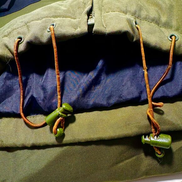 VTG Nylon Jacket Weather Resistant insulated PU-Coated Structure Sport Men L Grn - Picture 4 of 13